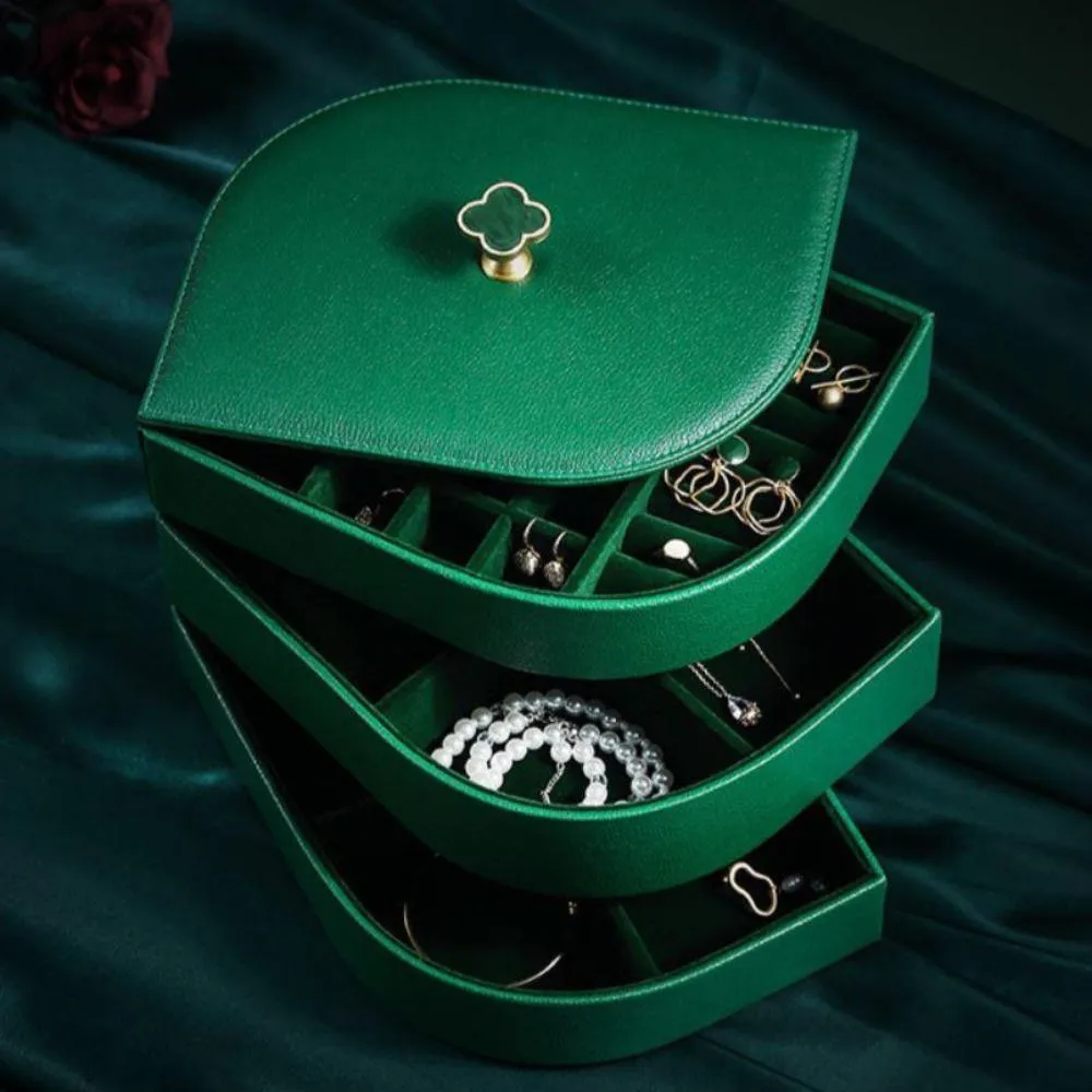 Luxurious Jewellery Box - Leaf Green