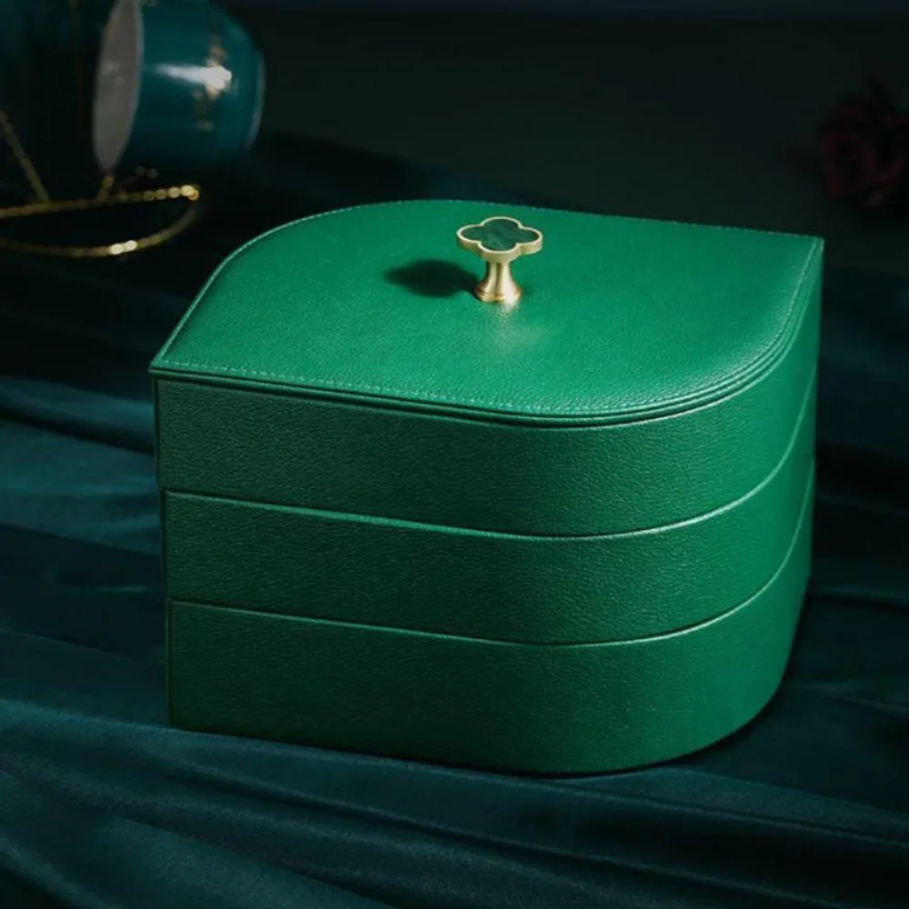 Luxurious Jewellery Box - Leaf Green