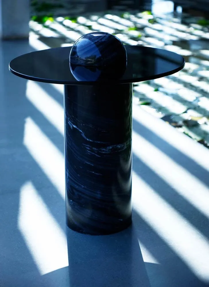 Luxurious Marble & Glass Side Table