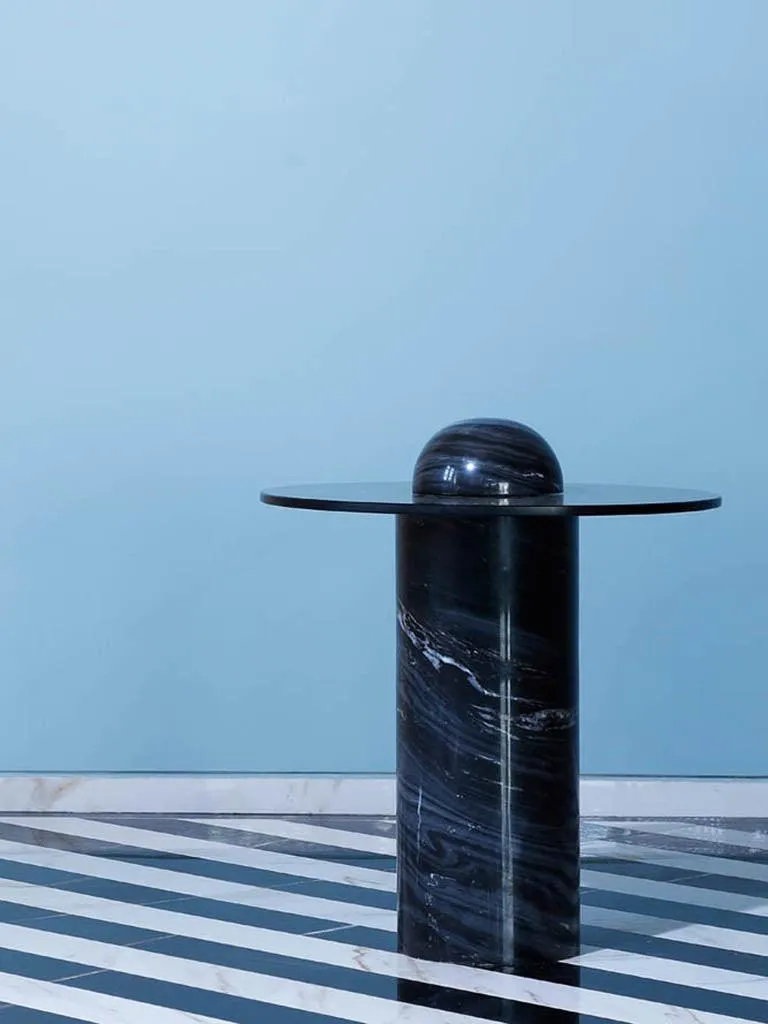 Luxurious Marble & Glass Side Table
