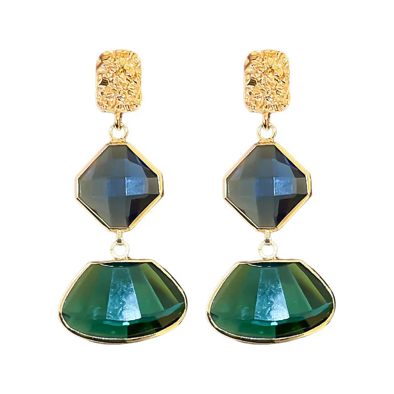 Luxurious Quadrilateral Rhombus Geometric Copper Electroplating Earrings
