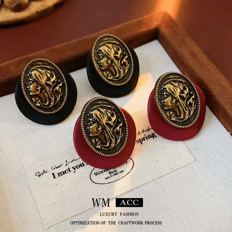 Luxurious Stripe Round Ellipse Geometric Alloy Electroplating Earrings
