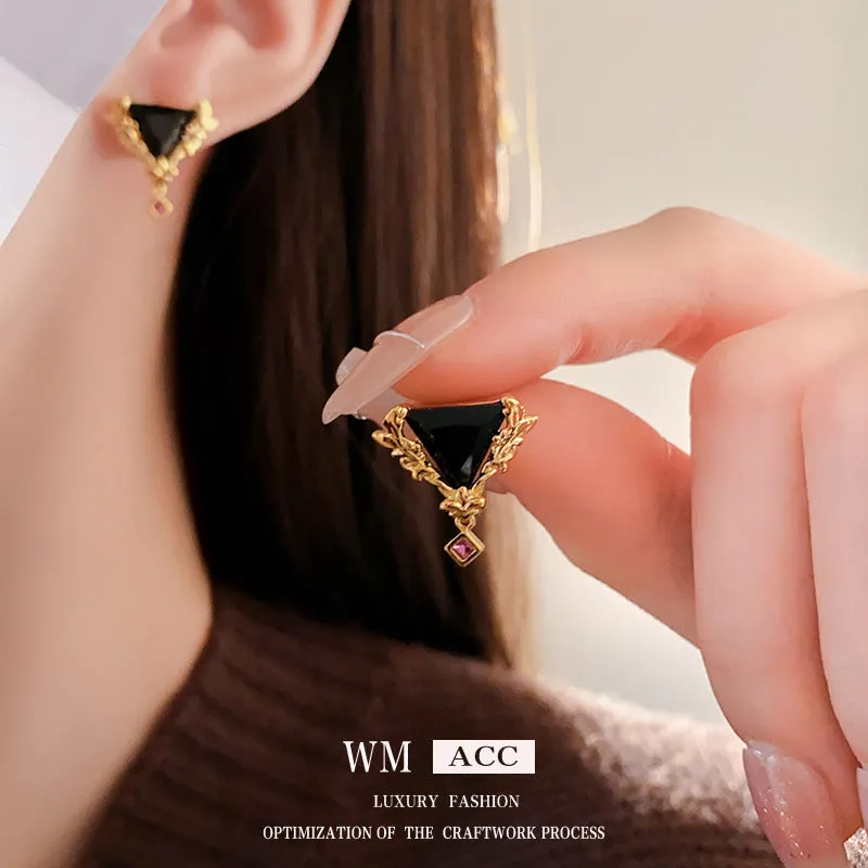 Luxurious Triangle Geometric Copper Electroplating Earrings