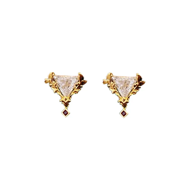 Luxurious Triangle Geometric Copper Electroplating Earrings