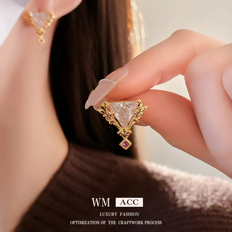 Luxurious Triangle Geometric Copper Electroplating Earrings