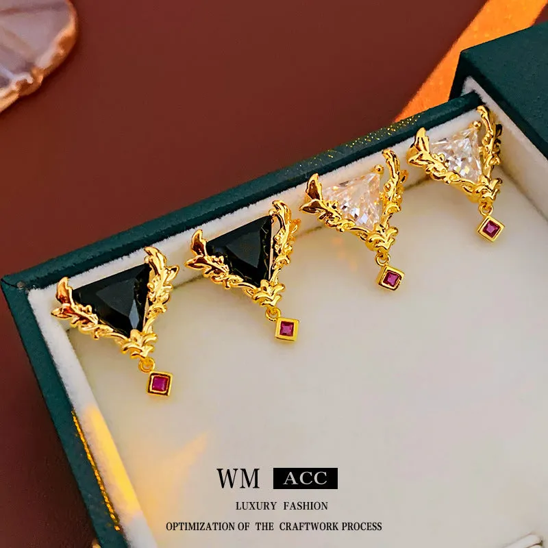 Luxurious Triangle Geometric Copper Electroplating Earrings