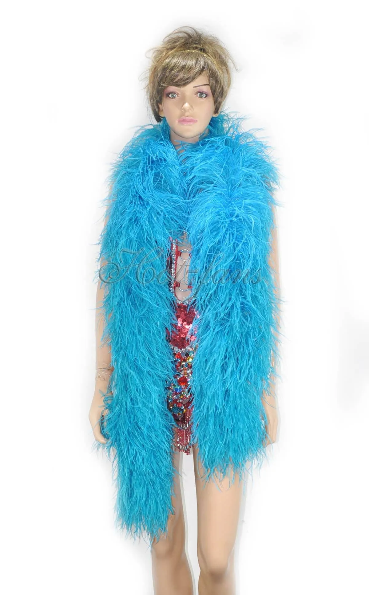 Luxurious Turquoise 12 Ply Ostrich Feather Boa