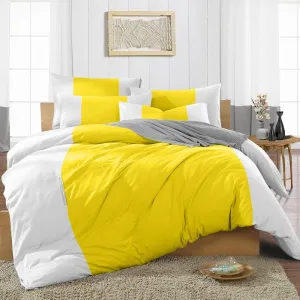 Luxurious Yellow contrast Colour Bar Duvet Cover