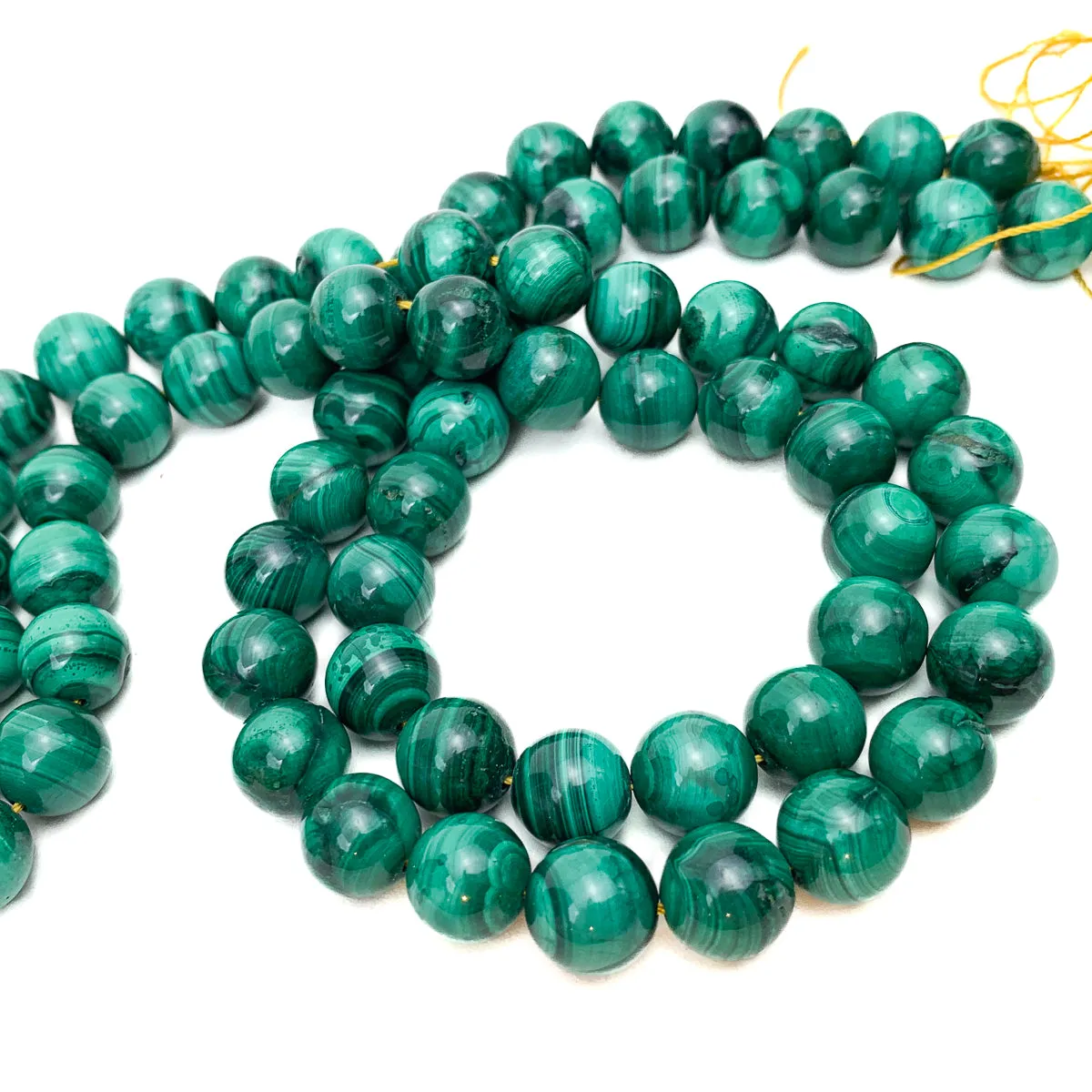 Malachite 10mm Smooth Rounds Bead Strand