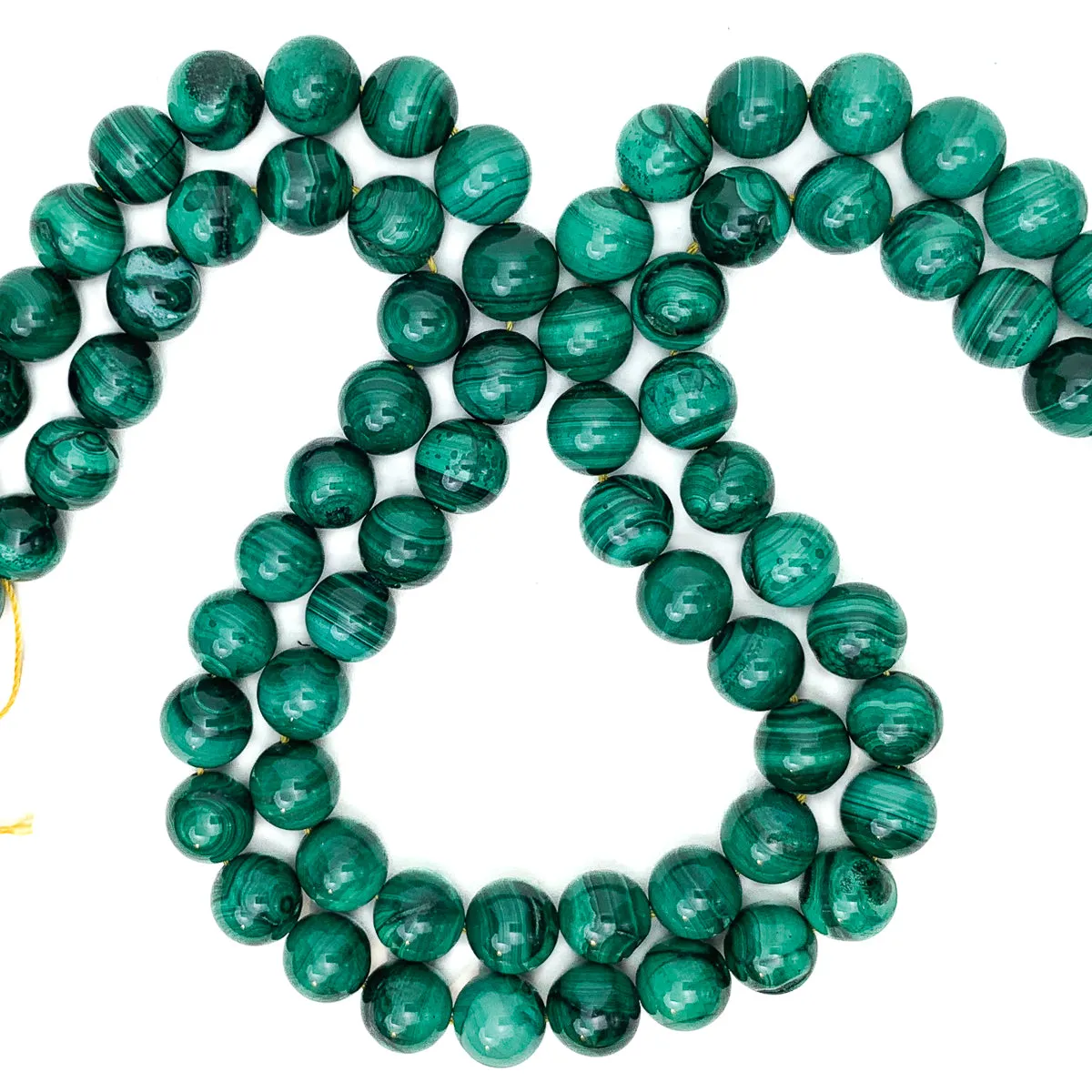 Malachite 10mm Smooth Rounds Bead Strand