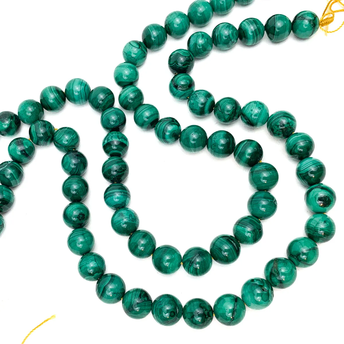 Malachite 10mm Smooth Rounds Bead Strand