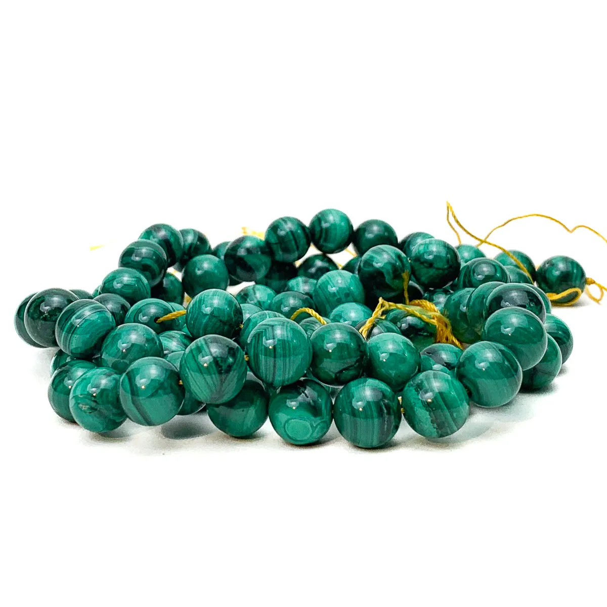 Malachite 10mm Smooth Rounds Bead Strand