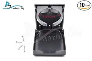 Marine City Black Plastic 2-3/8”to 3-7/8” Adjustable Arms Folding Cup Holder (Pack of 10pcs)