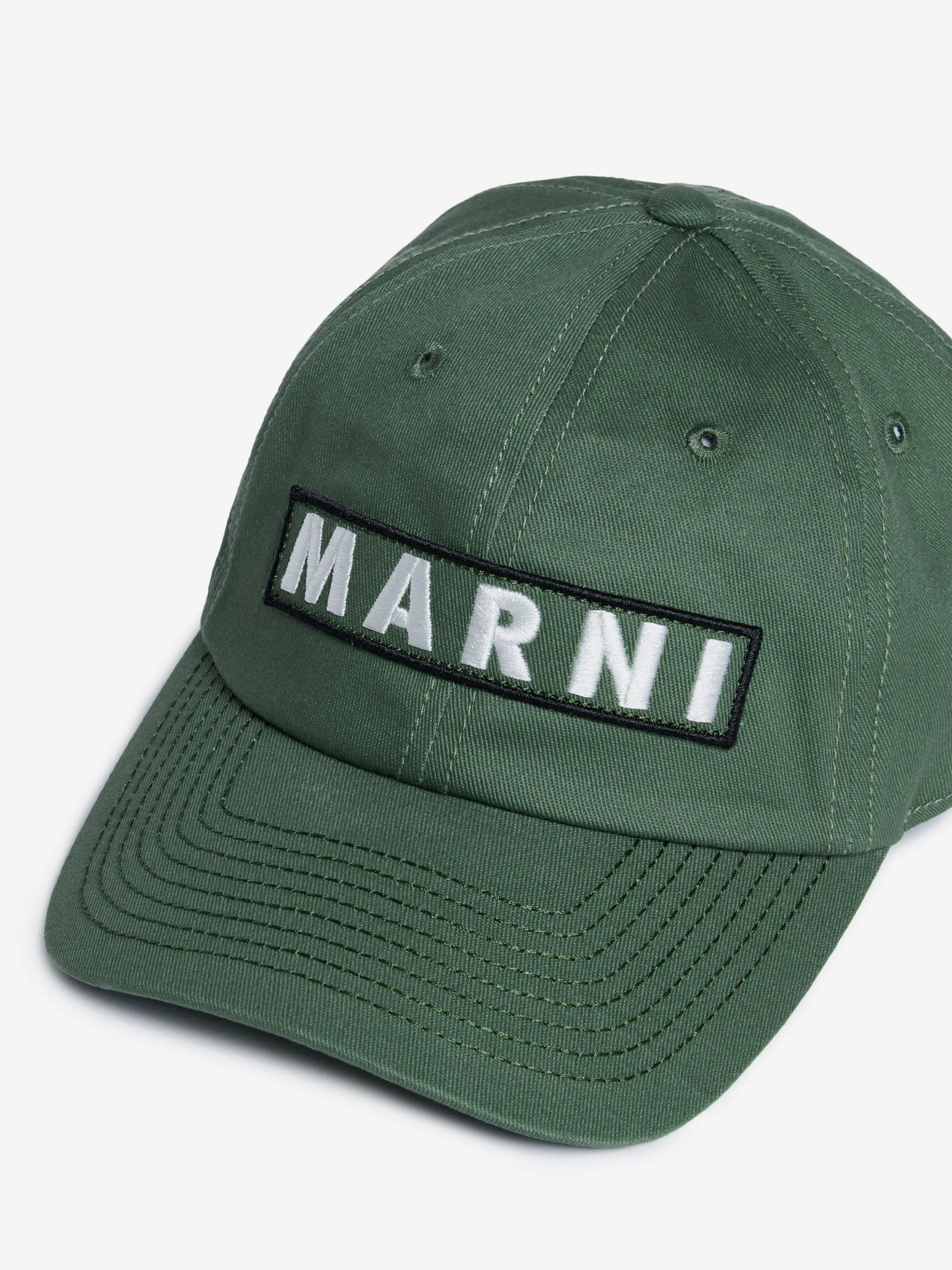 MARNI Kids Logo Cap in Green