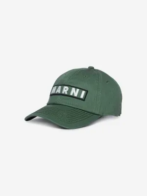MARNI Kids Logo Cap in Green