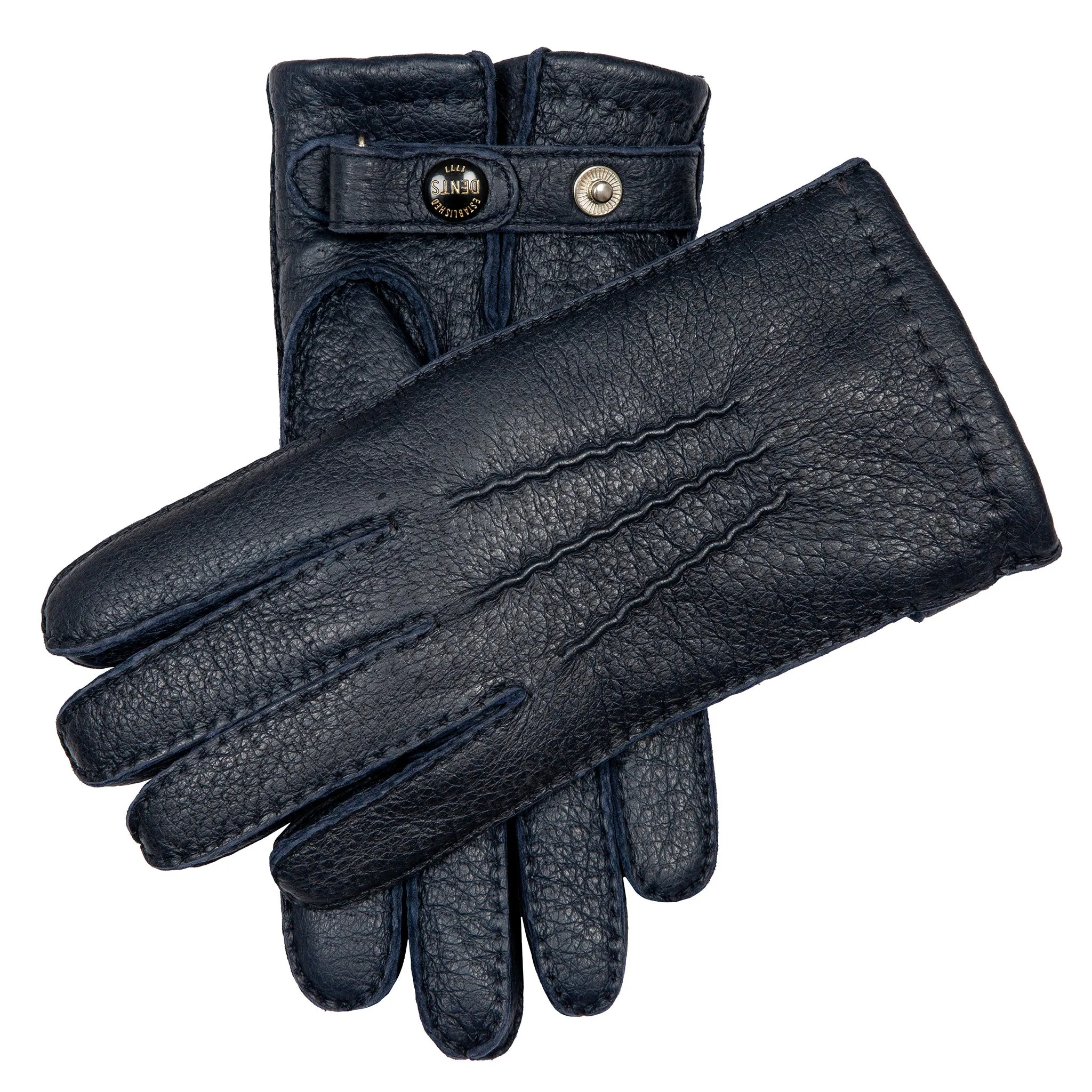 Men’s Heritage Handsewn Three-Point Fur-Lined Peccary Leather Gloves