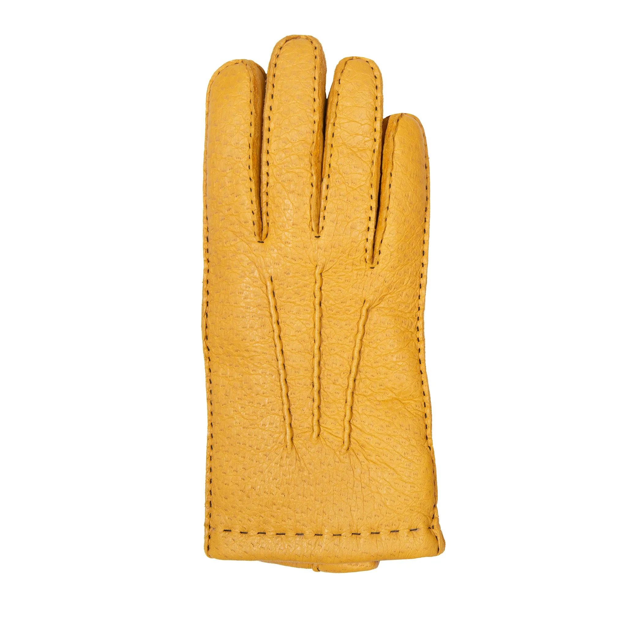 Men’s Heritage Handsewn Three-Point Fur-Lined Peccary Leather Gloves
