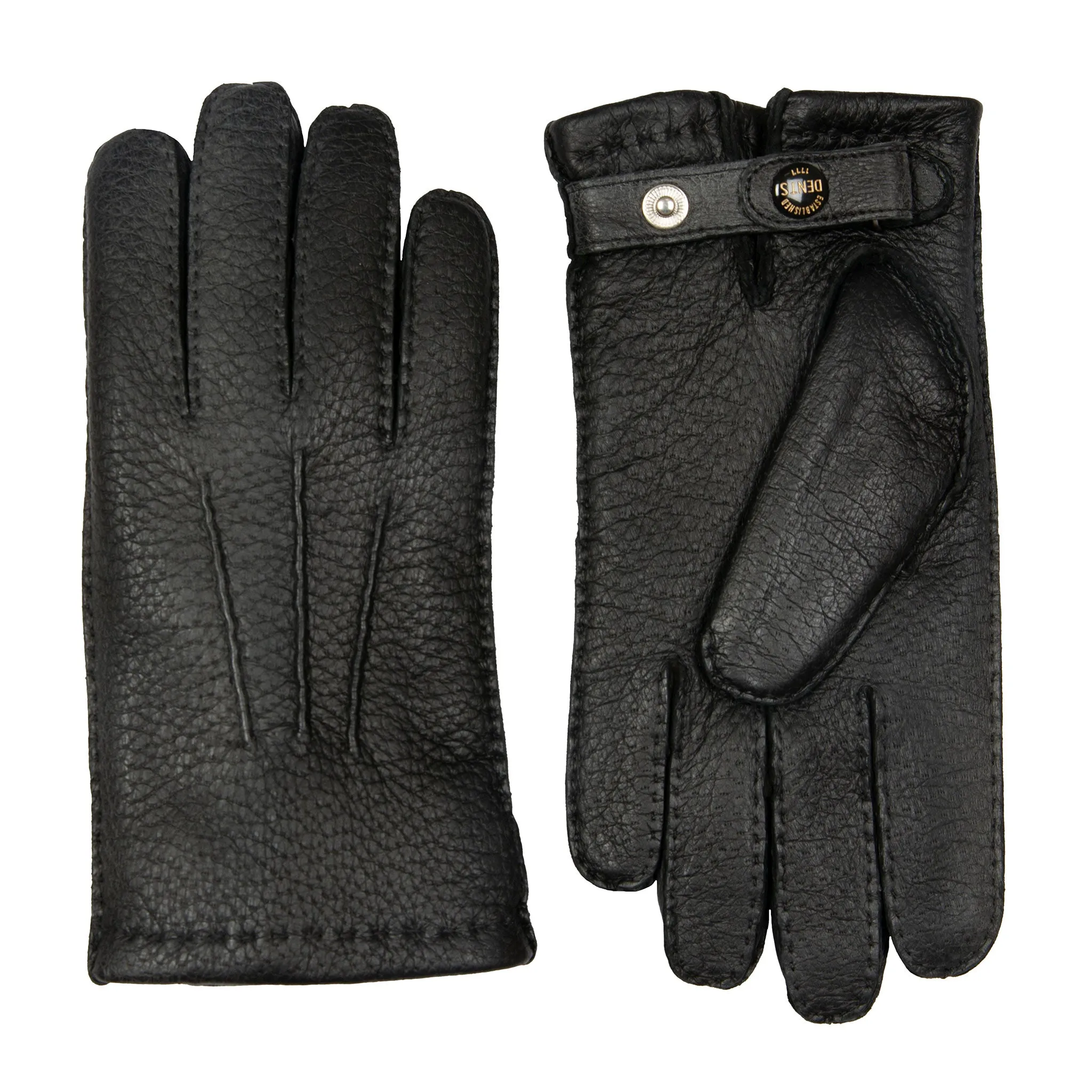Men’s Heritage Handsewn Three-Point Fur-Lined Peccary Leather Gloves