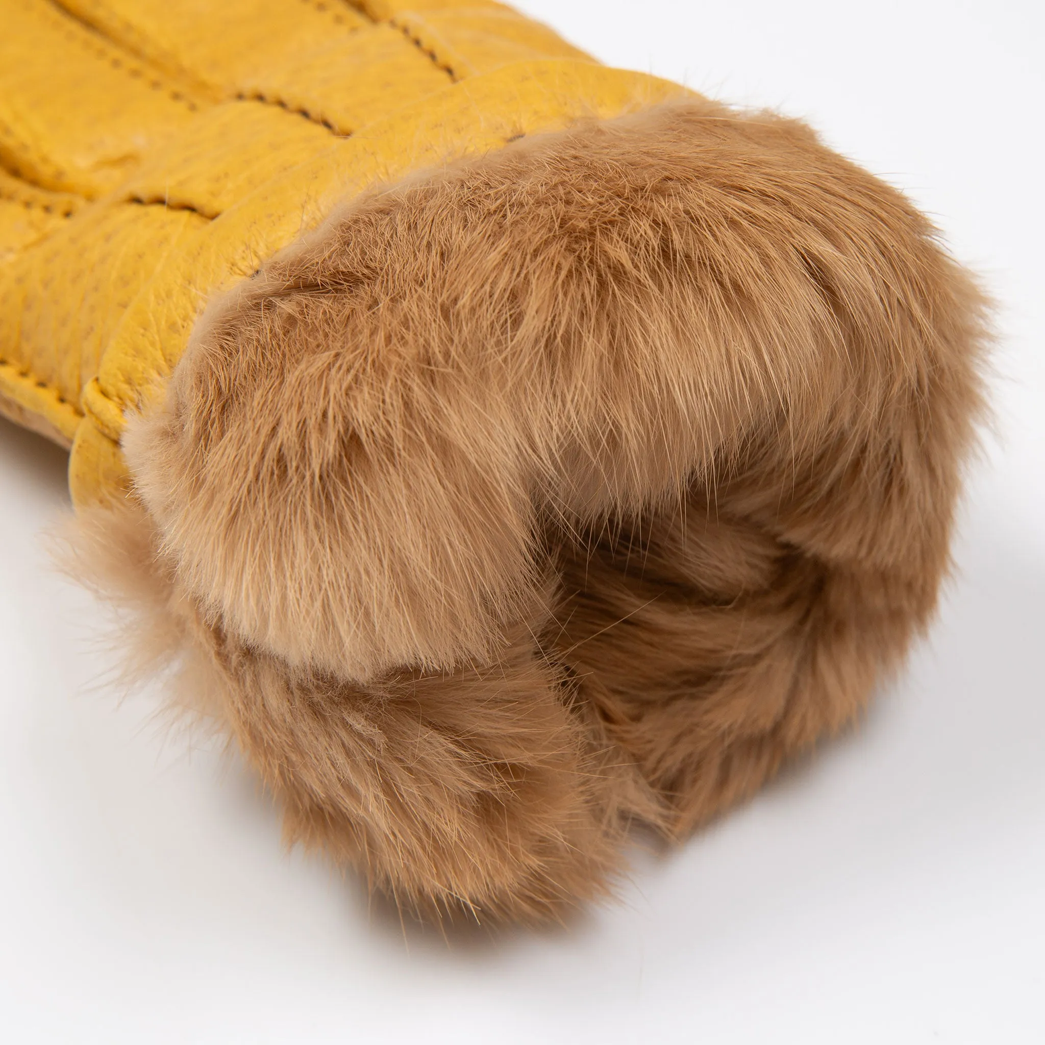 Men’s Heritage Handsewn Three-Point Fur-Lined Peccary Leather Gloves