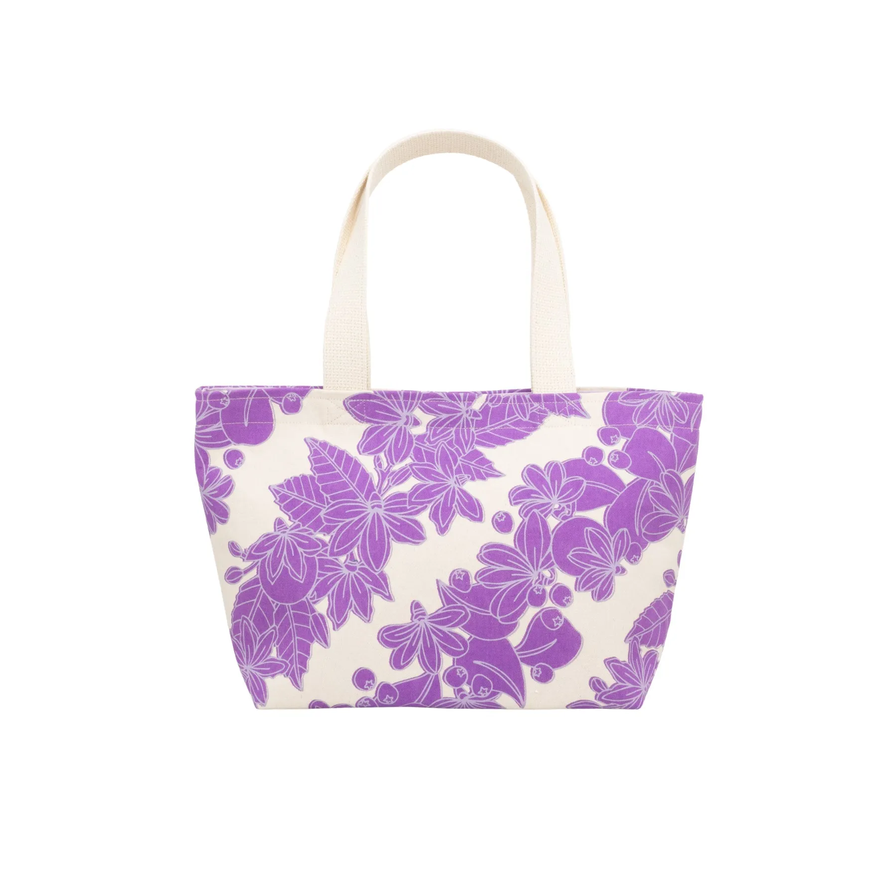 Mini Beach Bag Tote • Naupaka • Mauve Gray over Purple