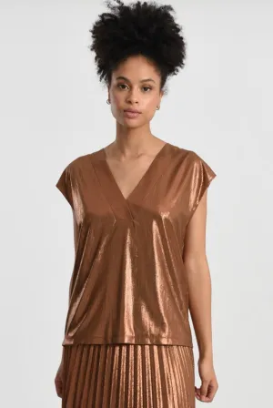Molly Bracken Shimmery V-neck top