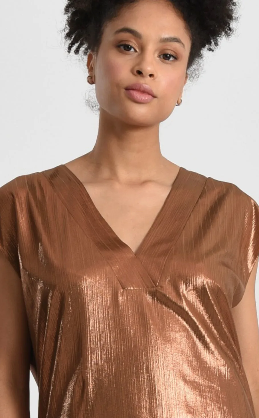 Molly Bracken Shimmery V-neck top