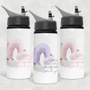 Mother's Day Wonky Rainbow Personalised Aluminium Straw Water Bottle 650ml