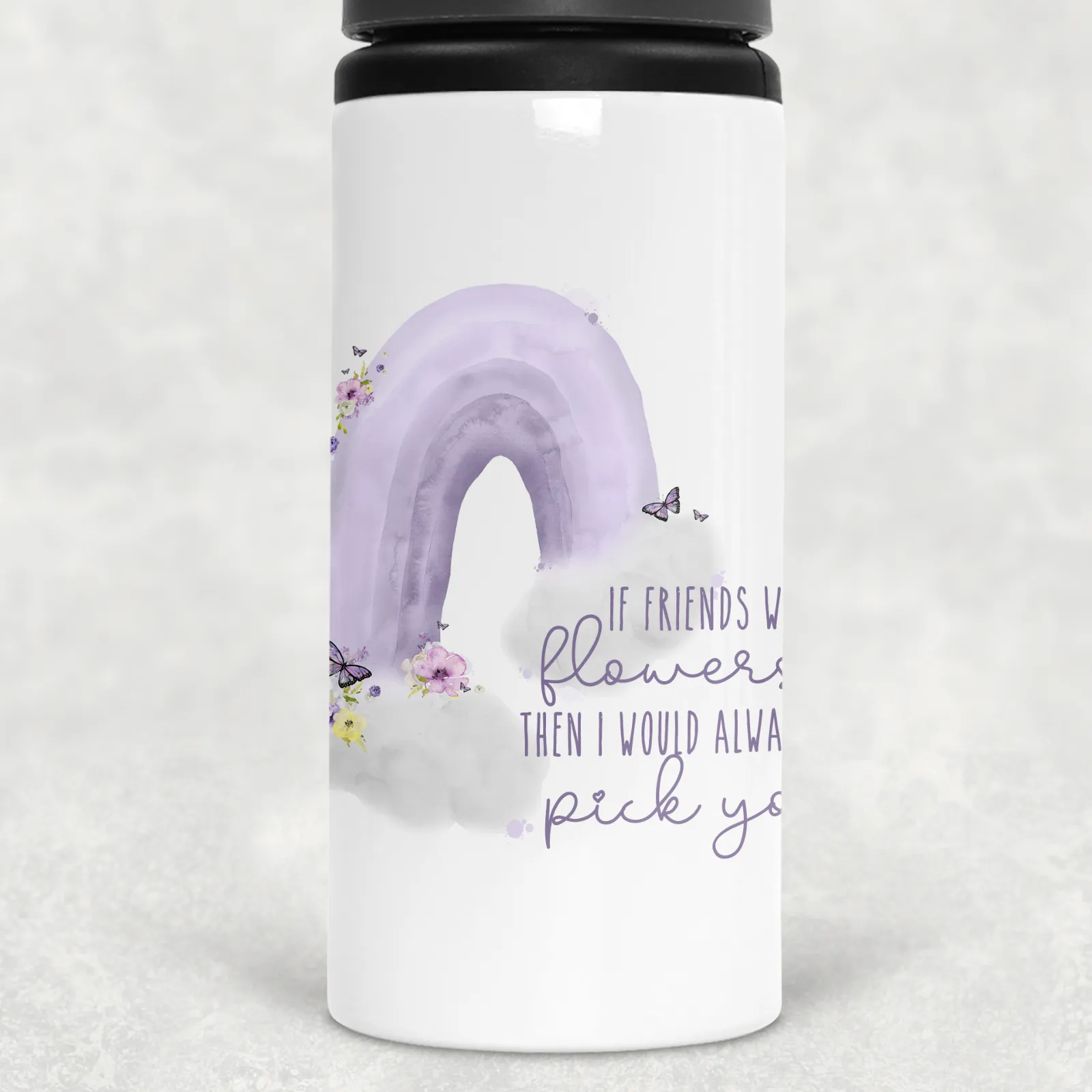 Mother's Day Wonky Rainbow Personalised Aluminium Straw Water Bottle 650ml