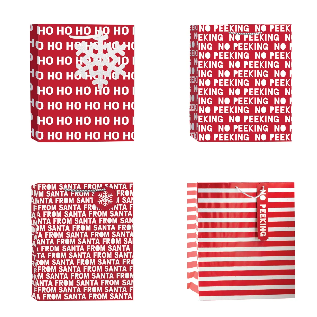 No Peeking - Ho Ho Ho From Santa Holiday Gift Bags