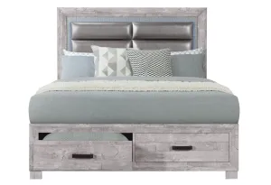 Nolan Grey Queen Bed - Elegant Queen Frame