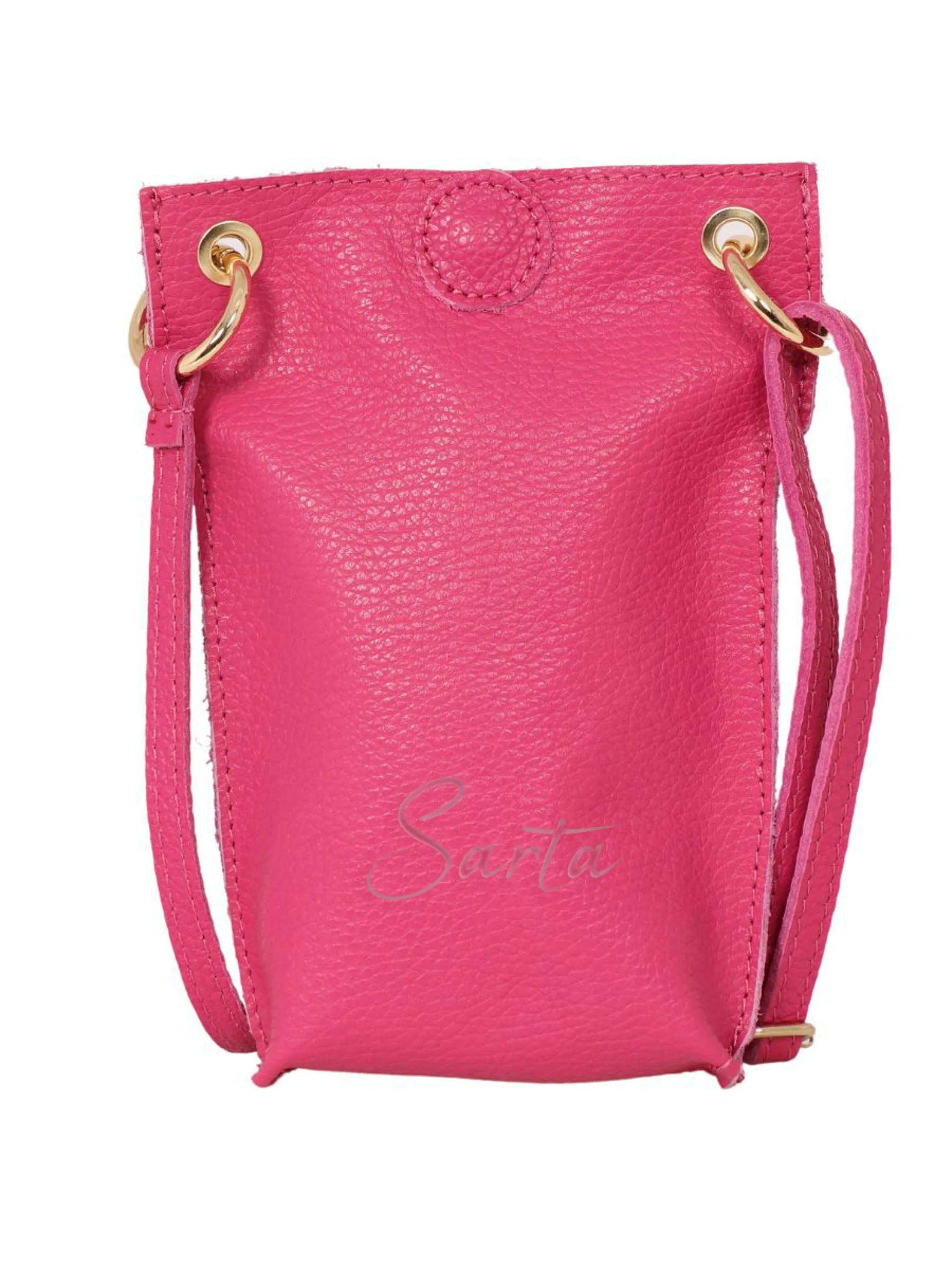 Nova - Italian Leather Phone Pouch - Raspberry, Pebbled