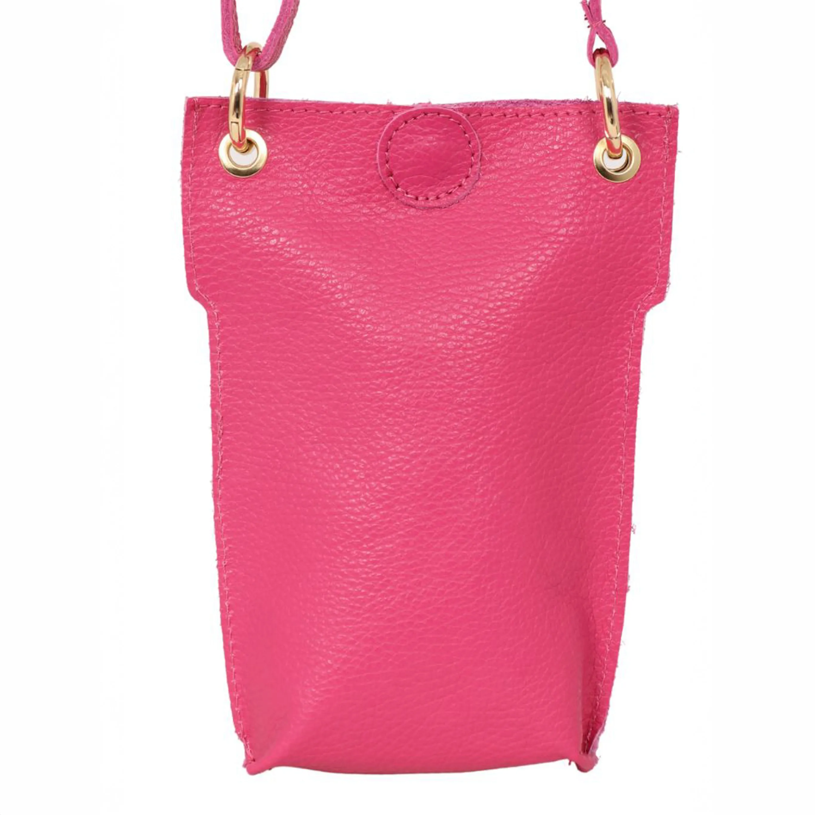 Nova - Italian Leather Phone Pouch - Raspberry, Pebbled