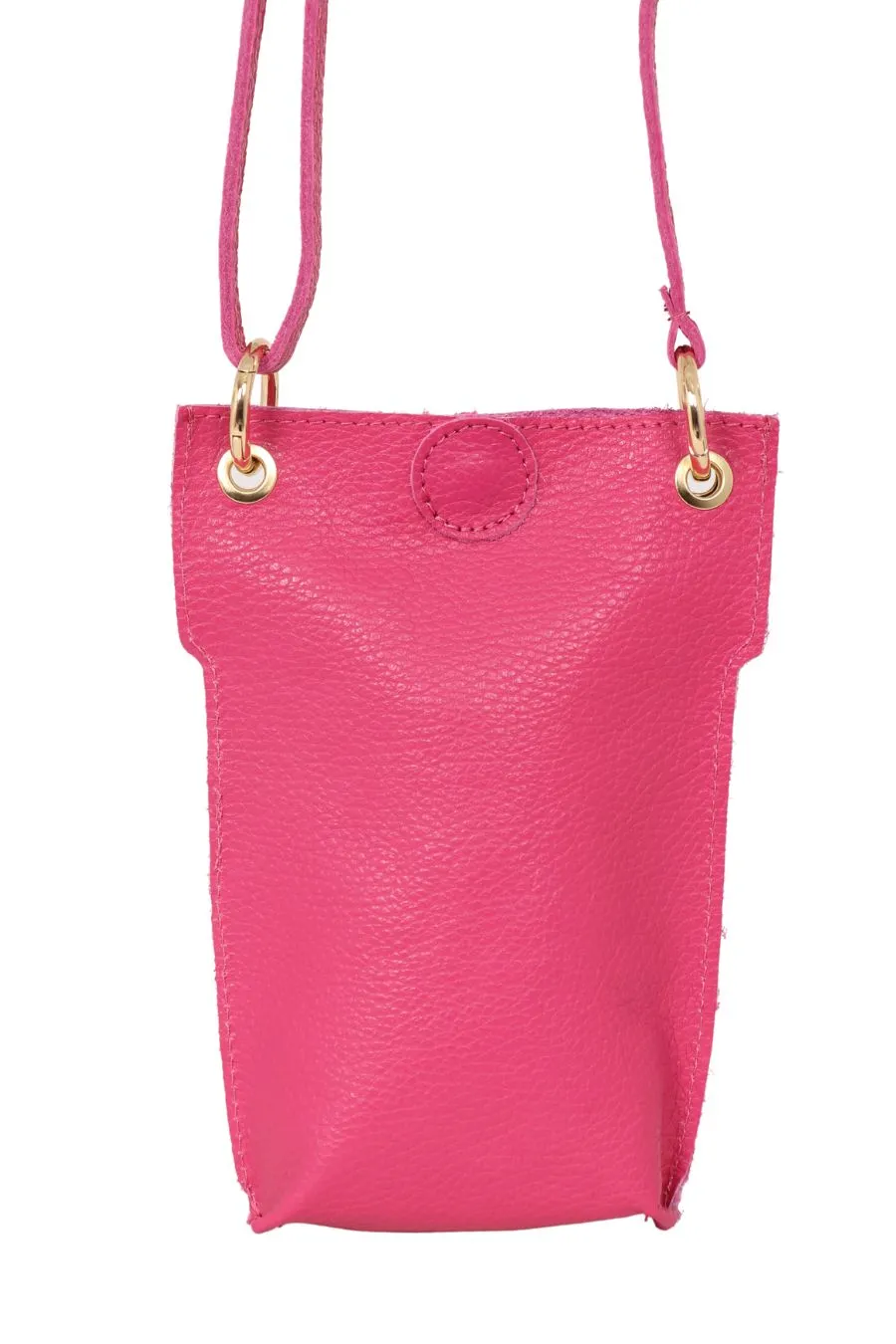 Nova - Italian Leather Phone Pouch - Raspberry, Pebbled