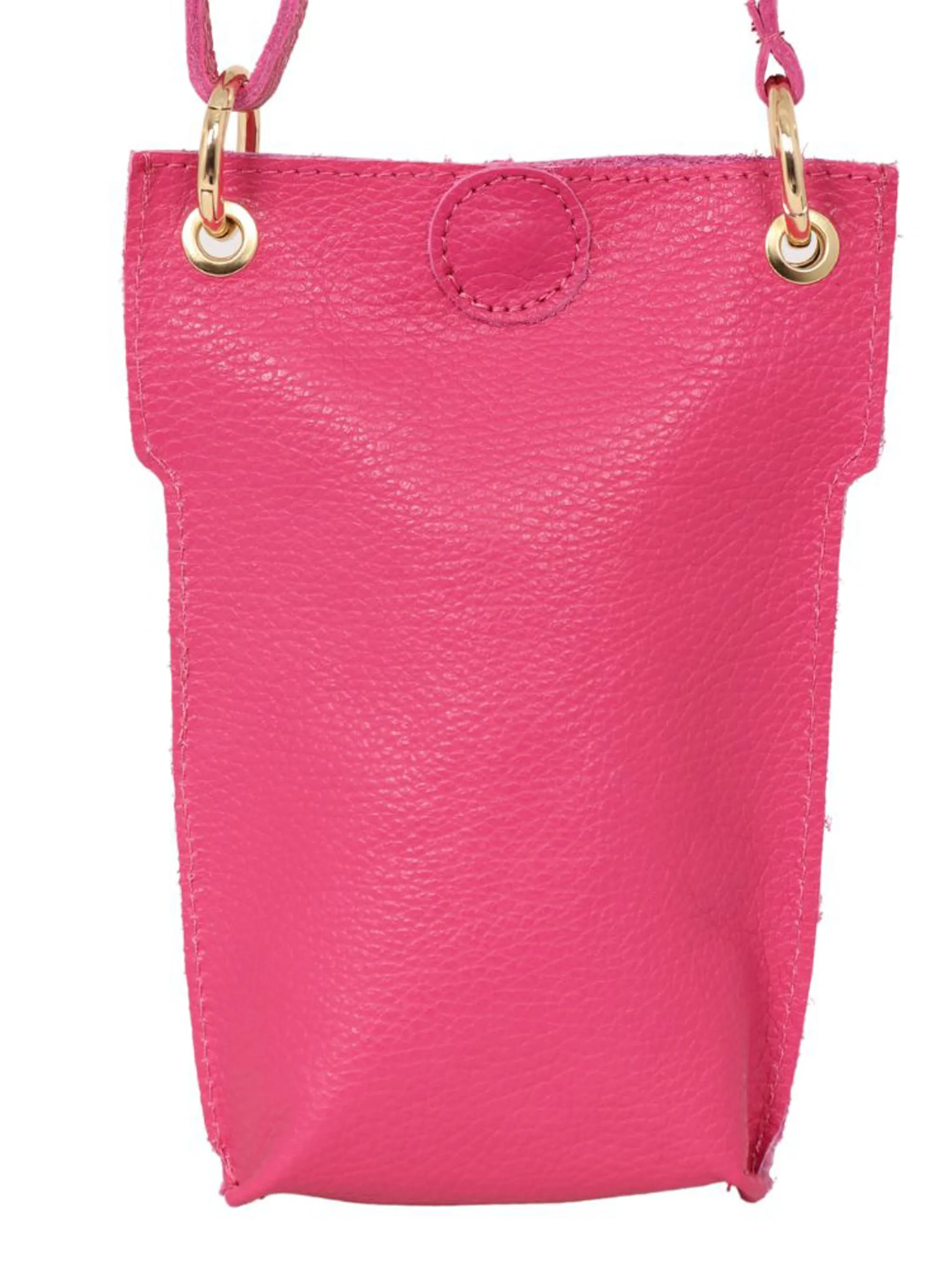 Nova - Italian Leather Phone Pouch - Raspberry, Pebbled