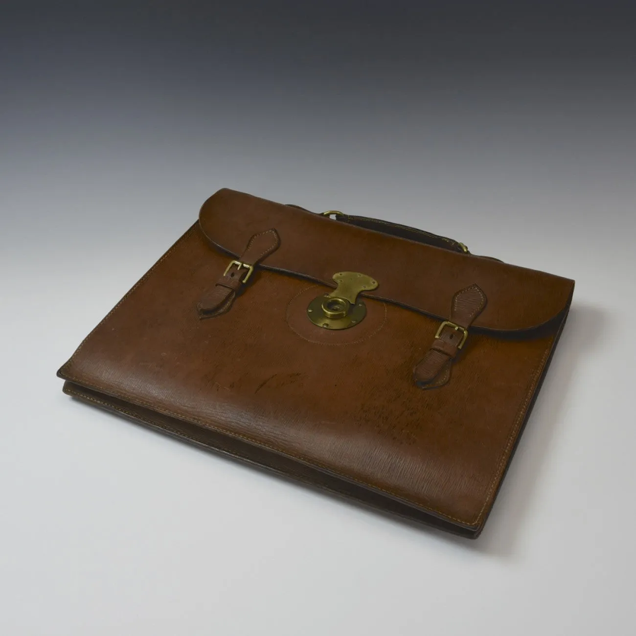 Oak Grain Leather Briefcase