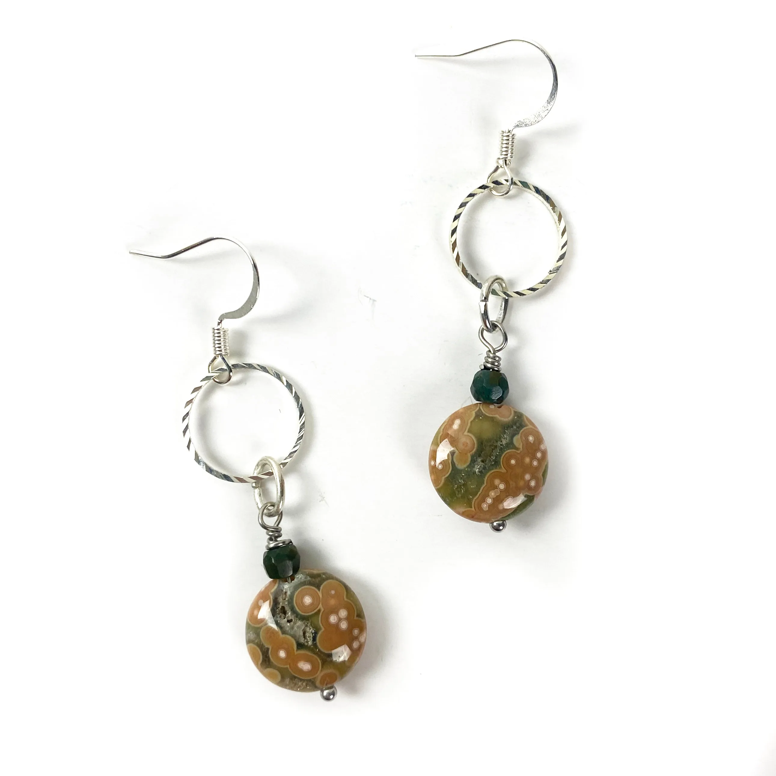 Of The Earth Earrings: Ocean Jasper #3219