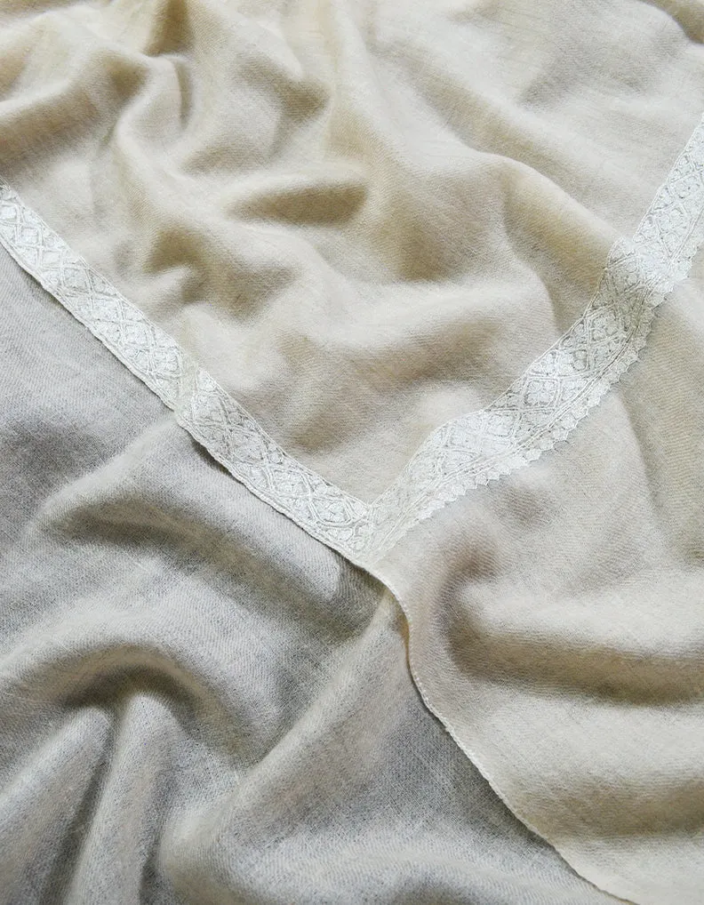 off white embroidery pashmina stole 8441