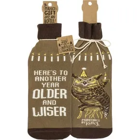 Older And Wiser Wine Bottle Cover