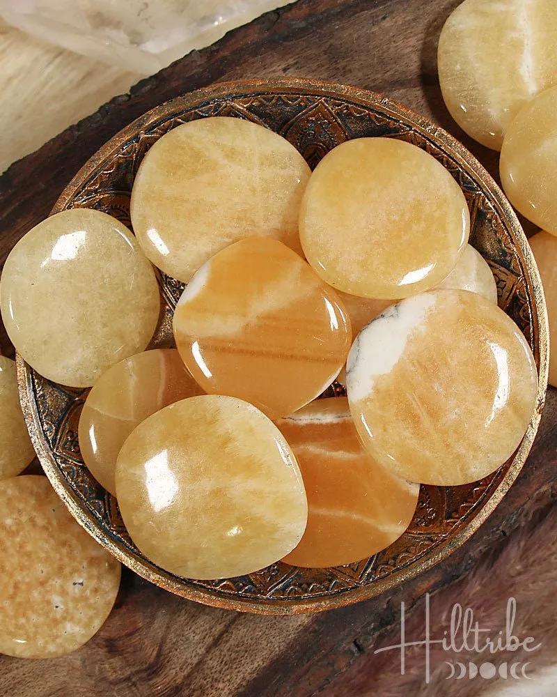 Orange Calcite Worry Stones