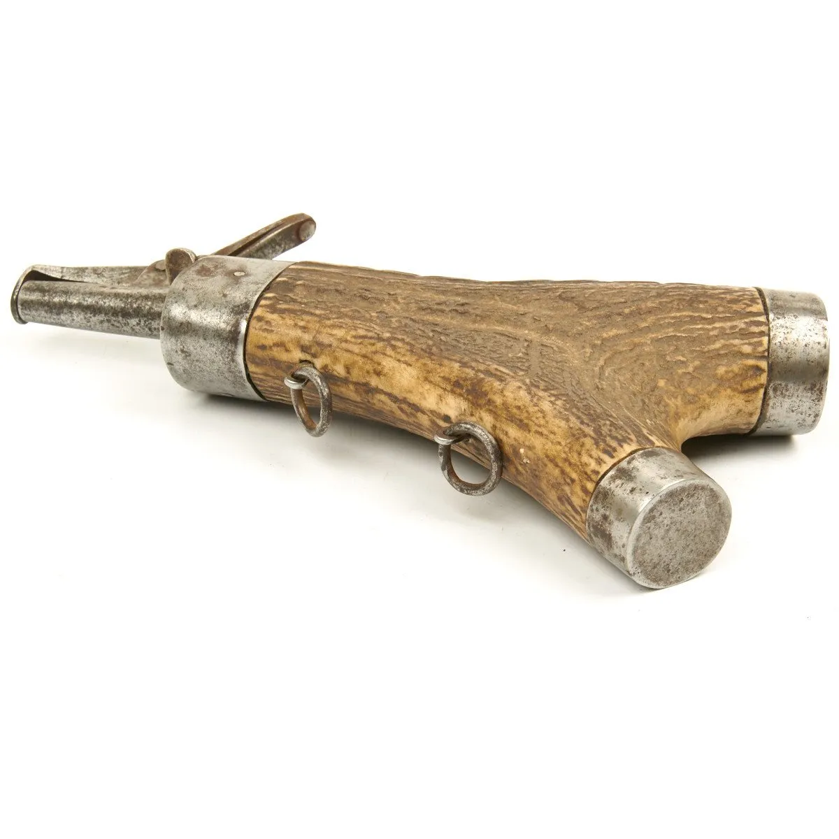 Original 17th Century Germanic Region Stag Horn Powder Flask