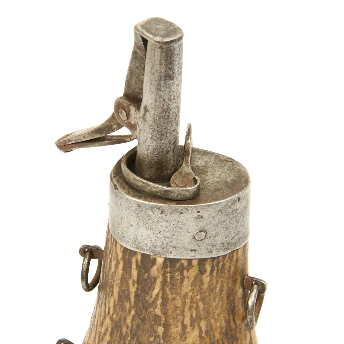 Original 17th Century Germanic Region Stag Horn Powder Flask