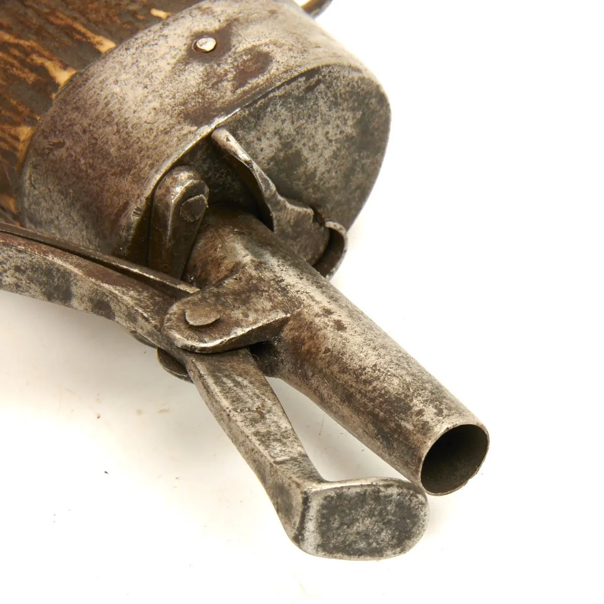Original 17th Century Germanic Region Stag Horn Powder Flask