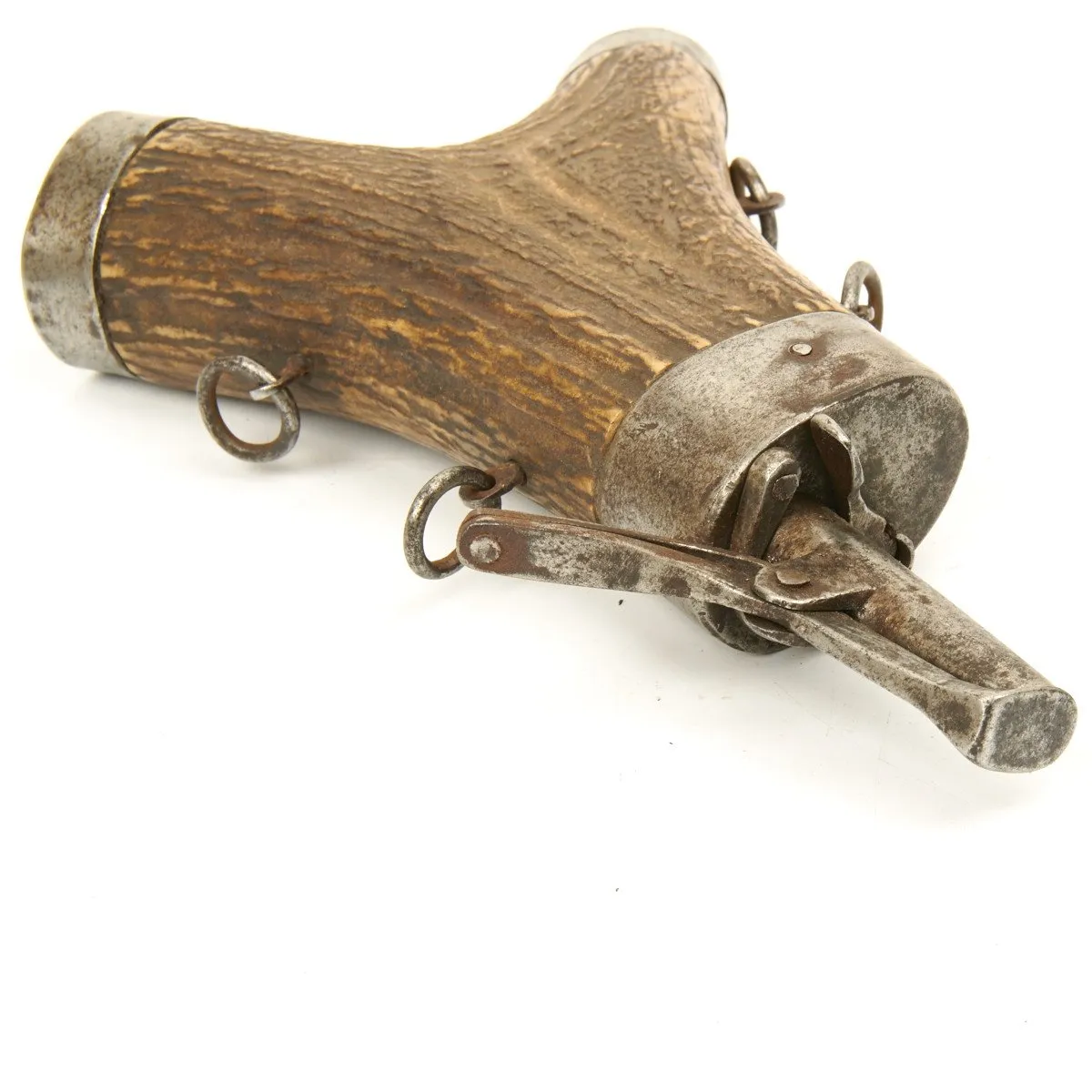 Original 17th Century Germanic Region Stag Horn Powder Flask