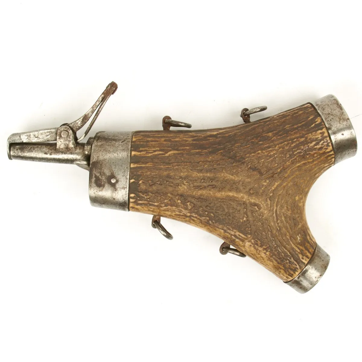 Original 17th Century Germanic Region Stag Horn Powder Flask