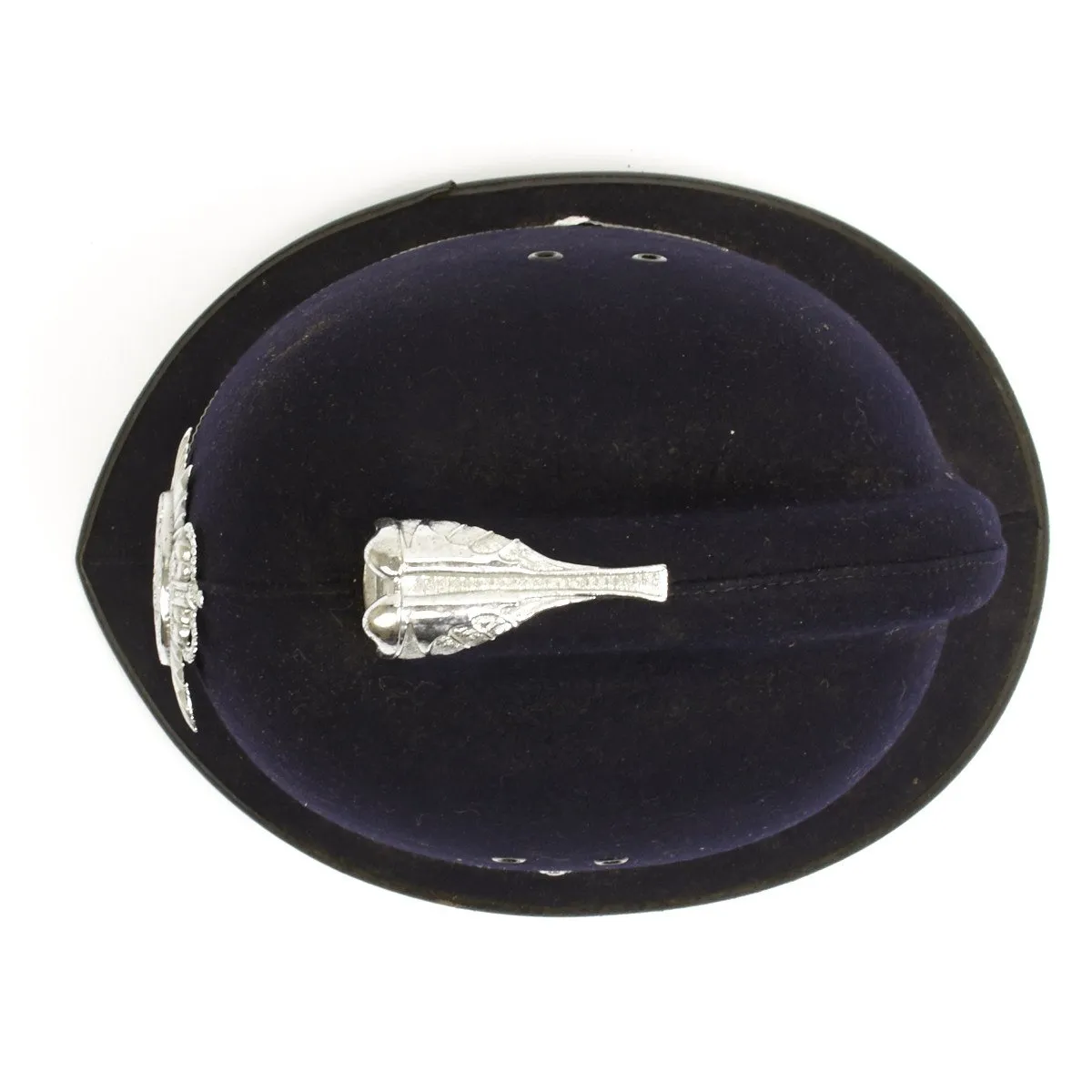 Original British Police Bobby Comb Top Pattern Helmet of Derbyshire County