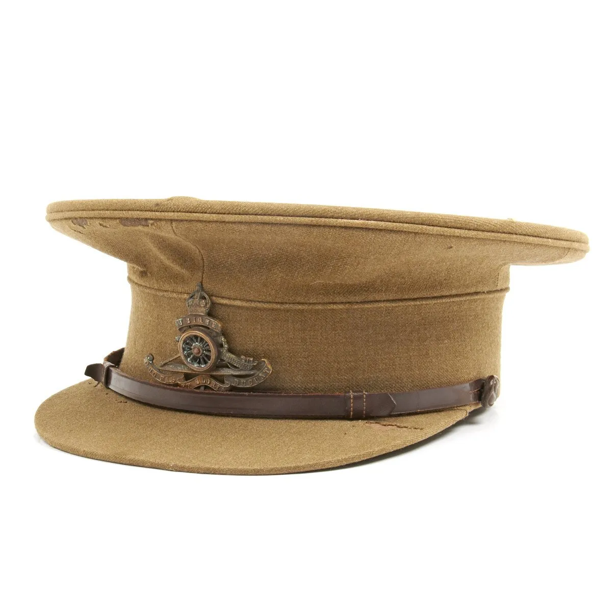 Original British WWI Royal Artillery Officer Visor Hat by Hawkes and Company