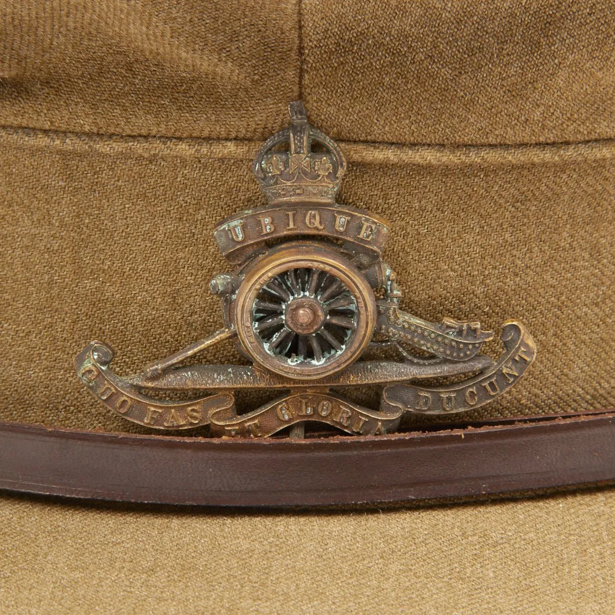 Original British WWI Royal Artillery Officer Visor Hat by Hawkes and Company