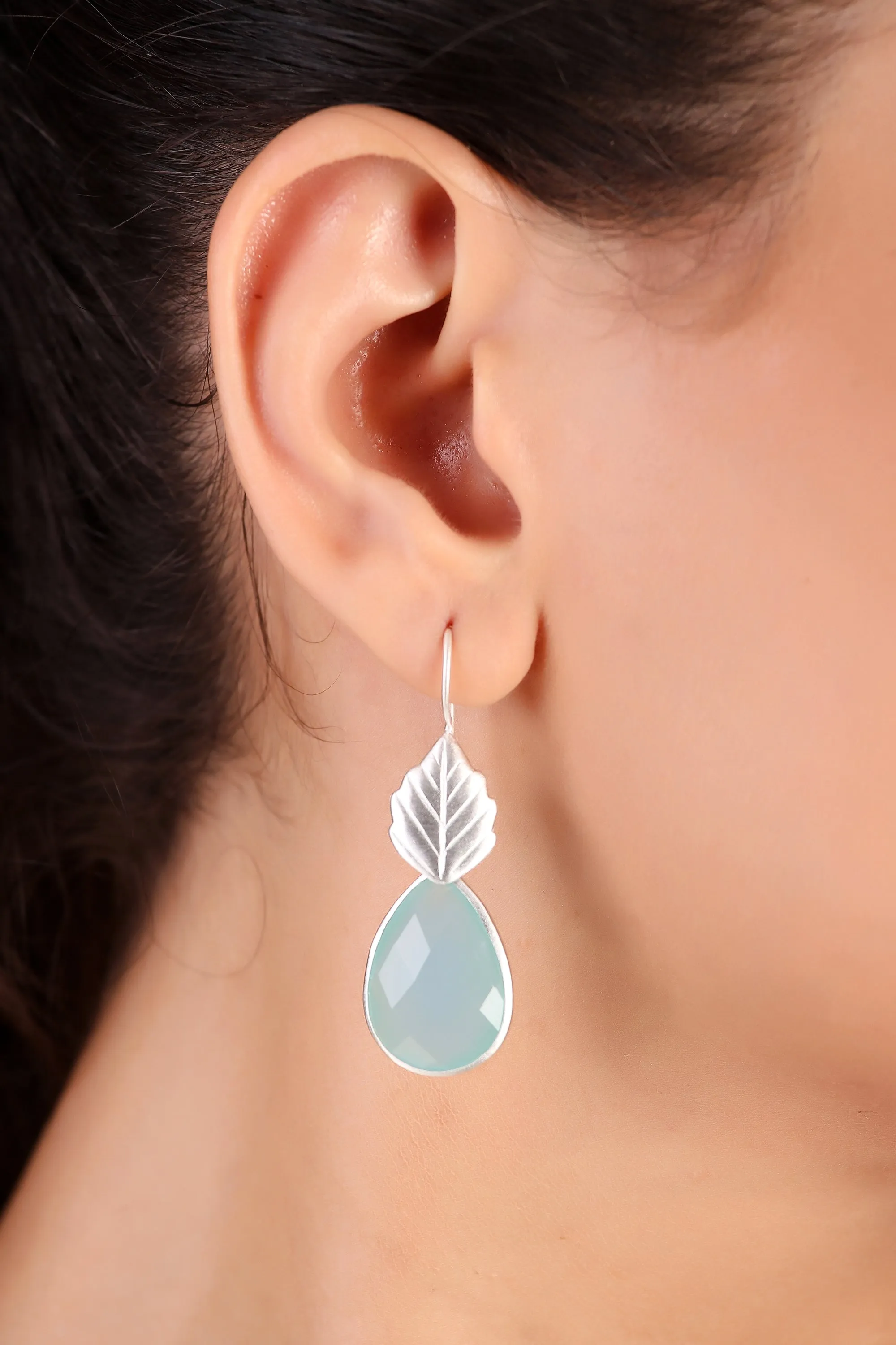 Panna earrings, chalcedony - Wholesale