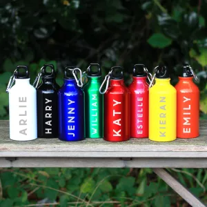 Personalised Children's 400ml Water Bottle with Carabiner Clip