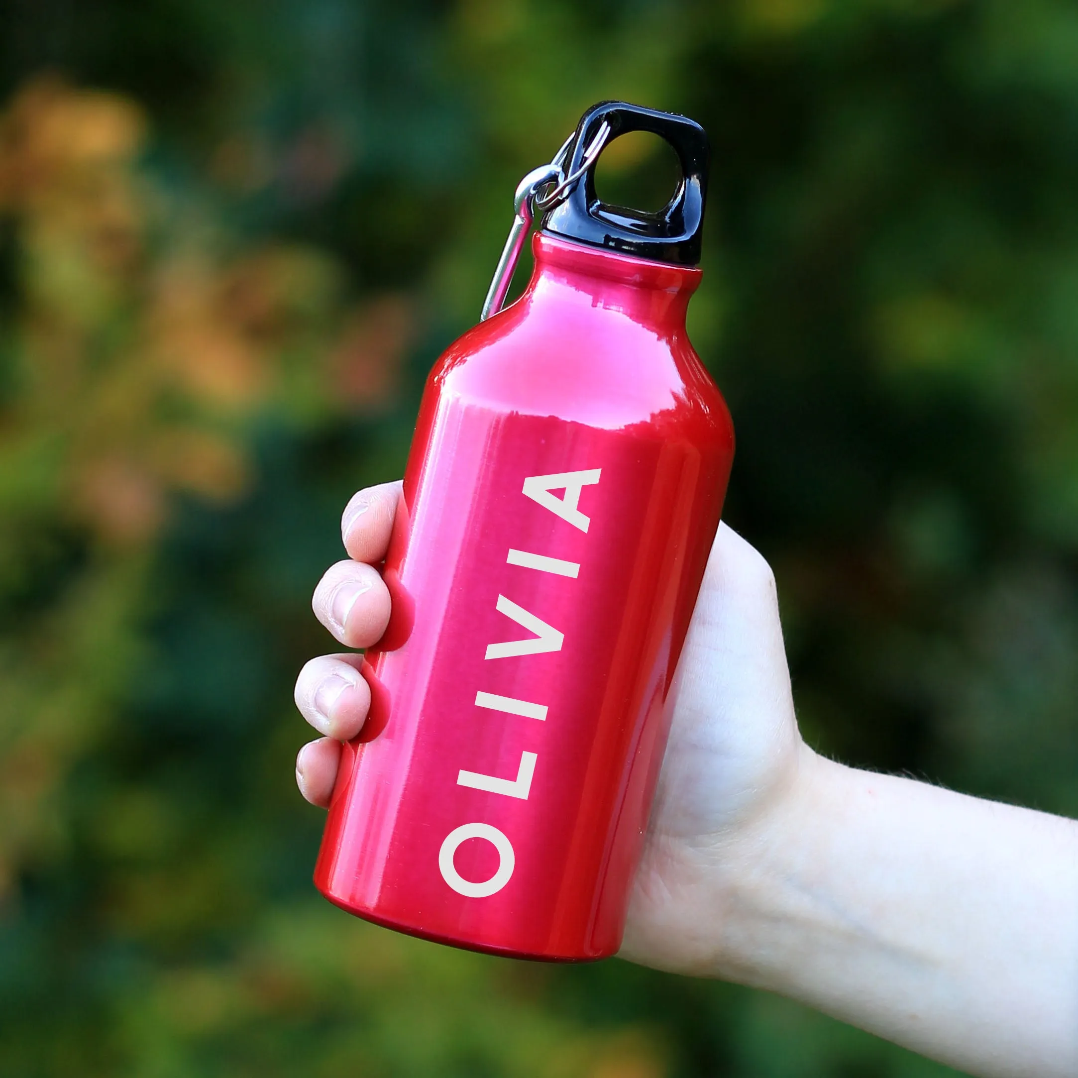 Personalised Children's 400ml Water Bottle with Carabiner Clip